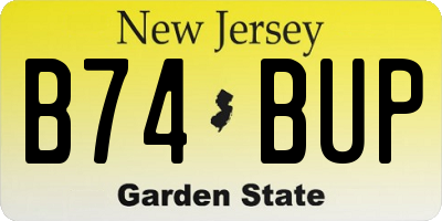 NJ license plate B74BUP