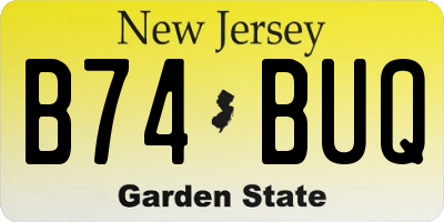 NJ license plate B74BUQ