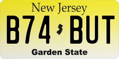 NJ license plate B74BUT