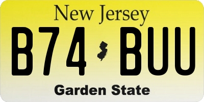 NJ license plate B74BUU