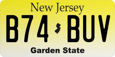 NJ license plate B74BUV