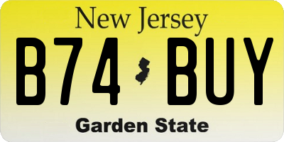 NJ license plate B74BUY