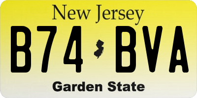 NJ license plate B74BVA