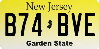 NJ license plate B74BVE