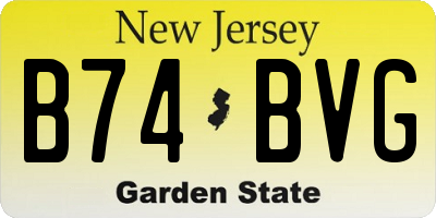 NJ license plate B74BVG