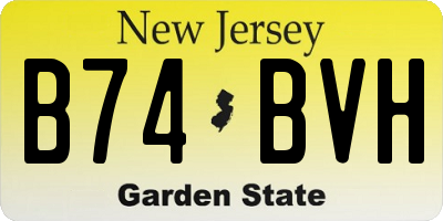NJ license plate B74BVH