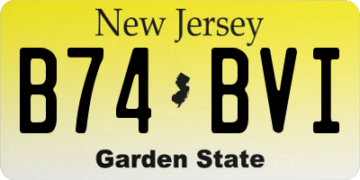 NJ license plate B74BVI