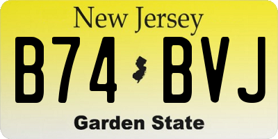 NJ license plate B74BVJ