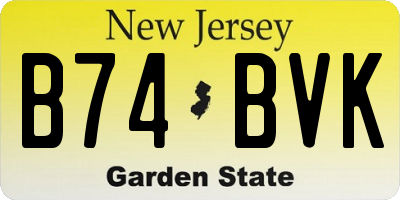 NJ license plate B74BVK