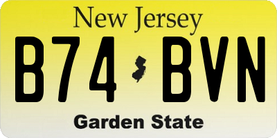 NJ license plate B74BVN