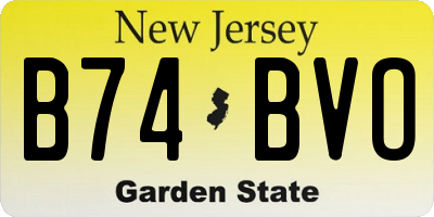 NJ license plate B74BVO