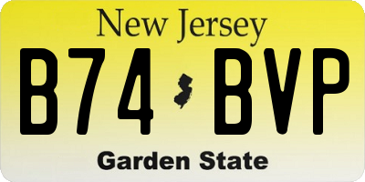 NJ license plate B74BVP