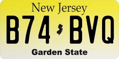 NJ license plate B74BVQ