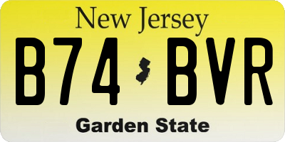 NJ license plate B74BVR