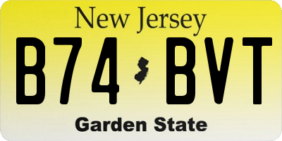 NJ license plate B74BVT