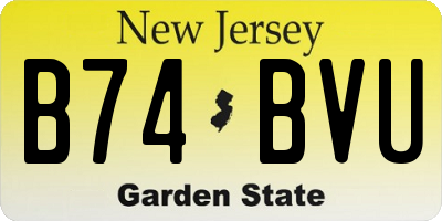 NJ license plate B74BVU