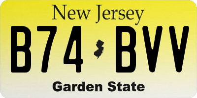 NJ license plate B74BVV