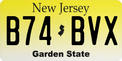 NJ license plate B74BVX