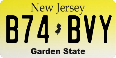 NJ license plate B74BVY