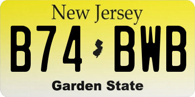 NJ license plate B74BWB