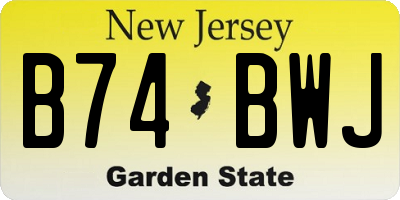 NJ license plate B74BWJ