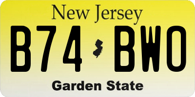 NJ license plate B74BWO