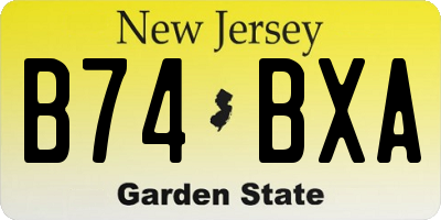 NJ license plate B74BXA