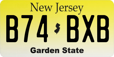 NJ license plate B74BXB