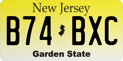 NJ license plate B74BXC