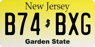 NJ license plate B74BXG