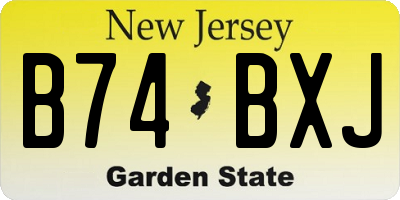NJ license plate B74BXJ