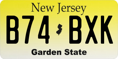 NJ license plate B74BXK