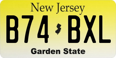 NJ license plate B74BXL
