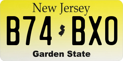 NJ license plate B74BXO