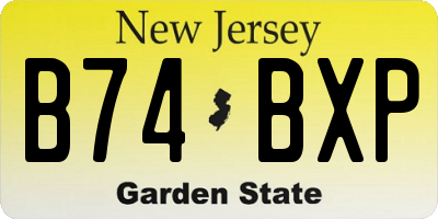 NJ license plate B74BXP