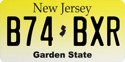 NJ license plate B74BXR