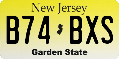 NJ license plate B74BXS