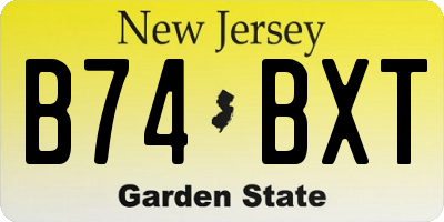 NJ license plate B74BXT