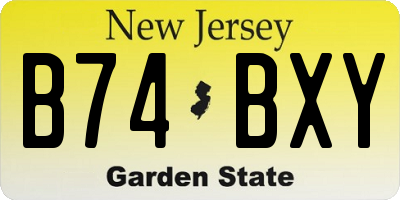 NJ license plate B74BXY
