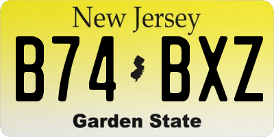 NJ license plate B74BXZ