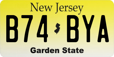NJ license plate B74BYA