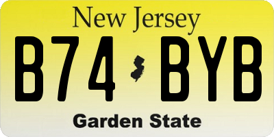 NJ license plate B74BYB