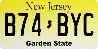 NJ license plate B74BYC