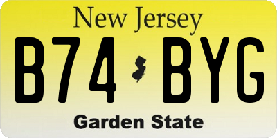 NJ license plate B74BYG