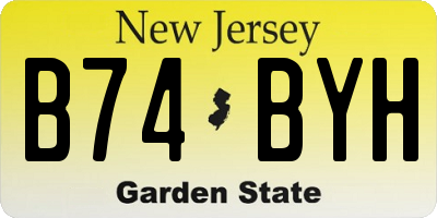 NJ license plate B74BYH