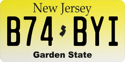 NJ license plate B74BYI