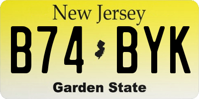 NJ license plate B74BYK