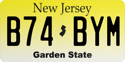 NJ license plate B74BYM