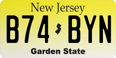 NJ license plate B74BYN