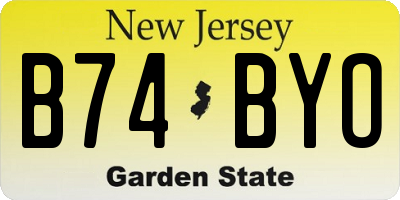 NJ license plate B74BYO